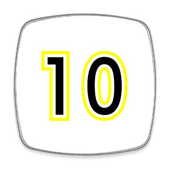 10 Number College - Square fridge magnet - white - Front
