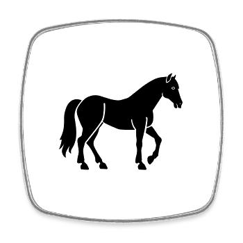 Horse - Square fridge magnet - white - Front