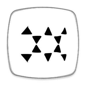 Motif triangulaire Formes triangulaires - Magnet carré - blanc - Devant