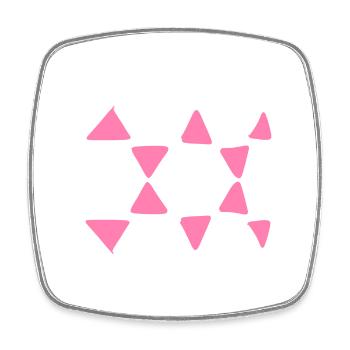 Motif triangulaire Formes triangulaires - Magnet carré - blanc - Devant
