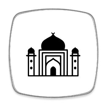Moschee - Viereckiger Kühlschrankmagnet - Weiß - Vorne