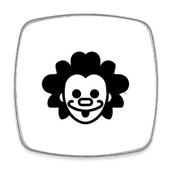 Clown - Square fridge magnet - white - Front