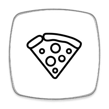 Pizza slice - Square fridge magnet - white - Front