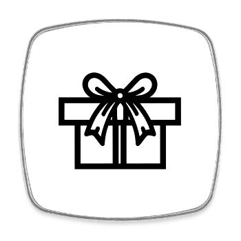 Kleine Geschenkbox - Viereckiger Kühlschrankmagnet - Weiß - Vorne