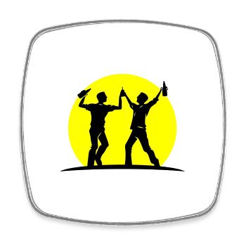 Crew Party Gruppe Feiern Jga - Viereckiger Kühlschrankmagnet - Weiß - Vorne