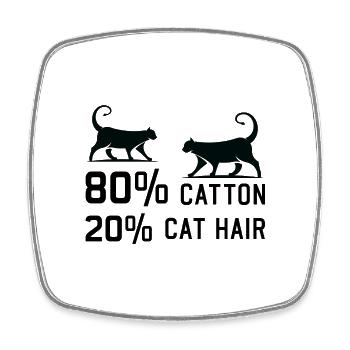 80% Cotton 20% Cat Hair funny Cats Sayings - Square fridge magnet - white - Front
