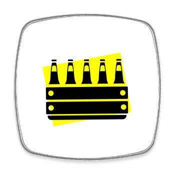 Beer crate, crate of beer - Square fridge magnet - white - Front