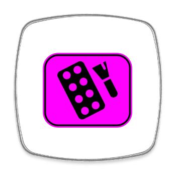 Make Up Kosmetik Icon - Viereckiger Kühlschrankmagnet - Weiß - Vorne