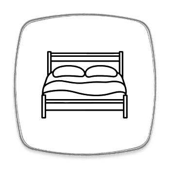 Bett - Viereckiger Kühlschrankmagnet - Weiß - Vorne