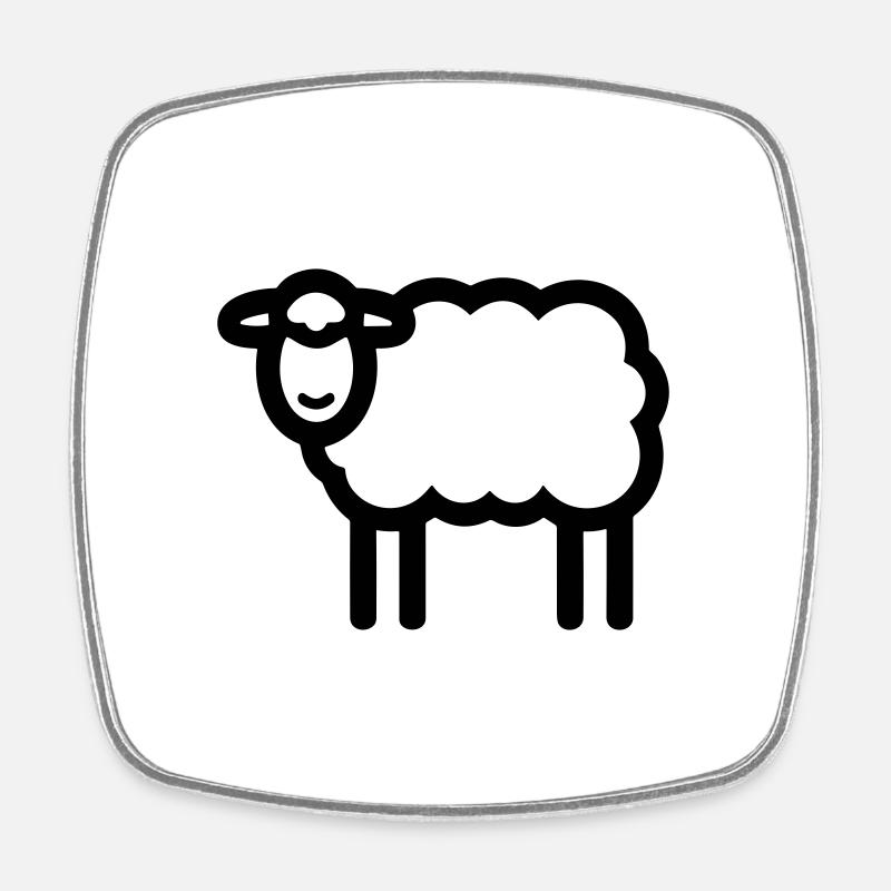 mouton - Magnet carré - blanc