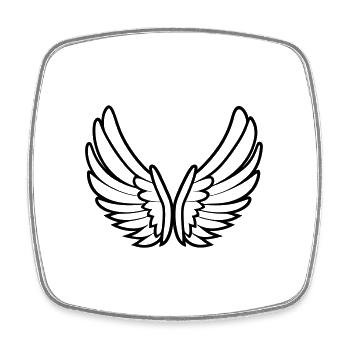 Ailes d'ange - Magnet carré - blanc - Devant
