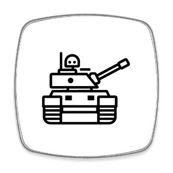 Panzer - Viereckiger Kühlschrankmagnet - Weiß - Vorne