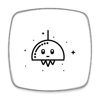 flying saucer - Square fridge magnet - white - Front