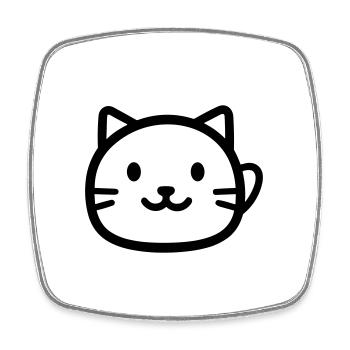 Katze - Viereckiger Kühlschrankmagnet - Weiß - Vorne