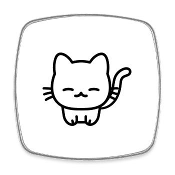 Katze - Viereckiger Kühlschrankmagnet - Weiß - Vorne