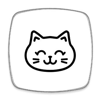 chaton - Magnet carré - blanc - Devant