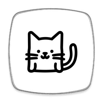 cat - Square fridge magnet - white - Front