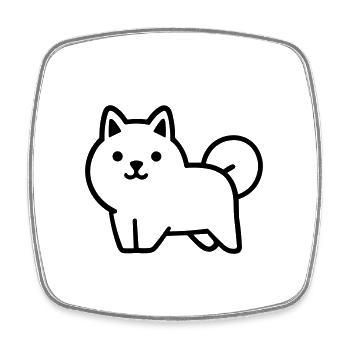 Hund - Viereckiger Kühlschrankmagnet - Weiß - Vorne