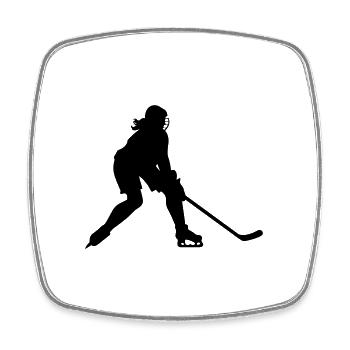 Ice Hockey Spielerin Symbol - Viereckiger Kühlschrankmagnet - Weiß - Vorne