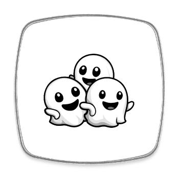 Ghosts Halloween Cute Baby - Square fridge magnet - white - Front