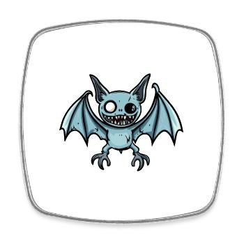 Fledermaus Halloween Lustig Zombie - Viereckiger Kühlschrankmagnet - Weiß - Vorne