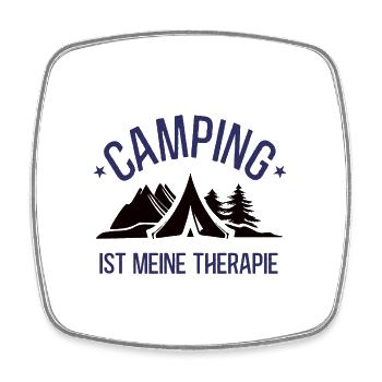 Camping Ist Meine Therapie Zelten Natur Outdoor - Viereckiger Kühlschrankmagnet - Weiß - Vorne