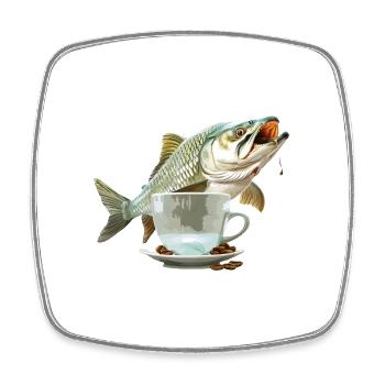 Tarpon Kaffee - Viereckiger Kühlschrankmagnet - Weiß - Vorne