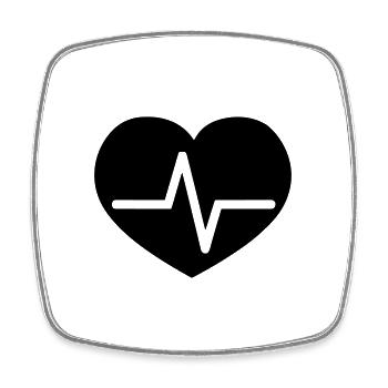 battement de coeur - Magnet carré - blanc - Devant