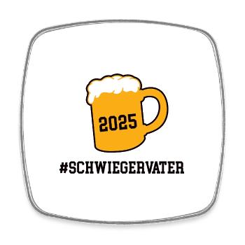 Schwiegervater 2025 Vater der Braut Schwiegerpapa - Viereckiger Kühlschrankmagnet - Weiß - Vorne