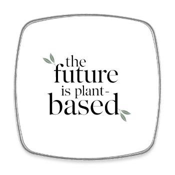 The Future is Plant-Based – Vegan & Nachhaltig - Viereckiger Kühlschrankmagnet - Weiß - Vorne