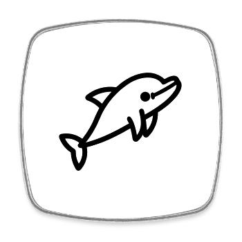 Delfin - Viereckiger Kühlschrankmagnet - Weiß - Vorne