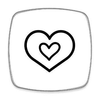 heart - Square fridge magnet - white - Front