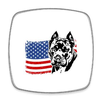 American Staffordshire US America Flag Wilsigns - Square fridge magnet - white - Front