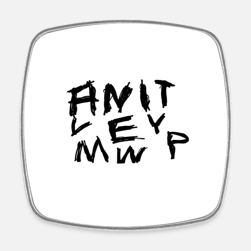 Graffiti Handwriting Chaos Pattern - Square fridge magnet - white