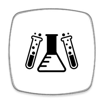 Chimiste en éprouvette - Magnet carré - blanc - Devant