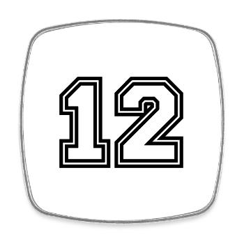 Symbole de 12 chiffres - Magnet carré - blanc - Devant