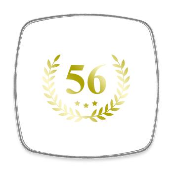 56 Number wreath - Square fridge magnet - white - Front