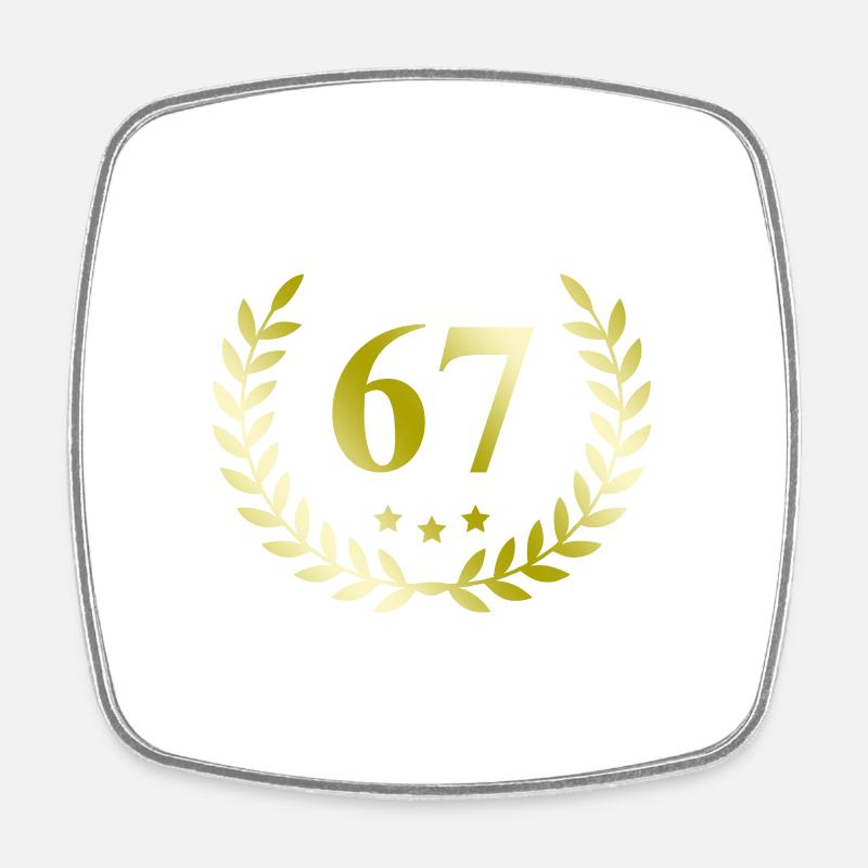 67 Couronne numérique - Magnet carré - blanc