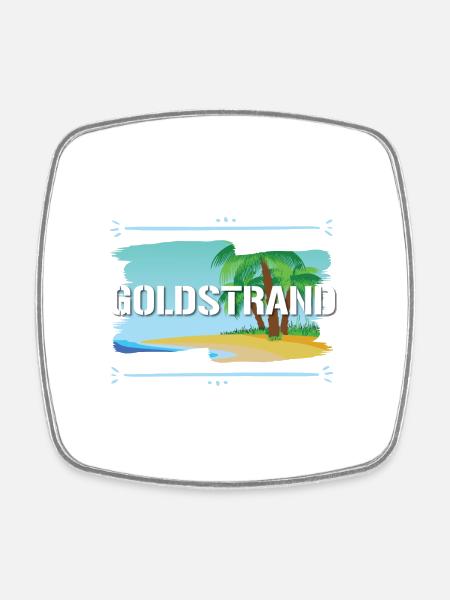 Goldstrand - Viereckiger Kühlschrankmagnet - Weiß