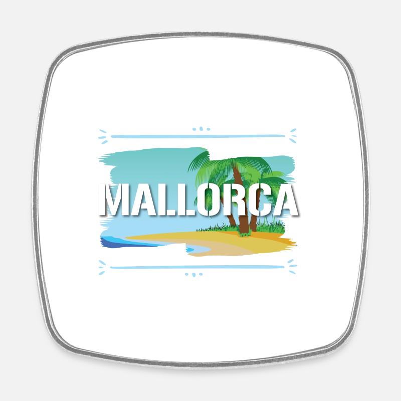 Mallorca - Viereckiger Kühlschrankmagnet - Weiß