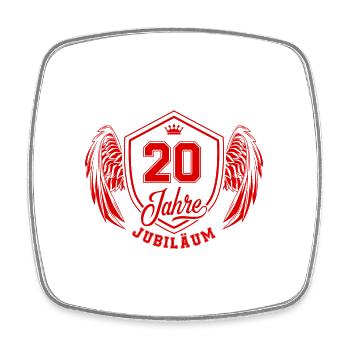 20 Zahl Wappen - Viereckiger Kühlschrankmagnet - Weiß - Vorne