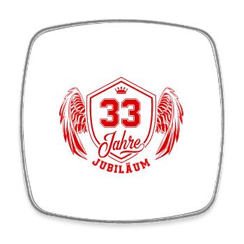 33 Zahl Wappen - Viereckiger Kühlschrankmagnet - Weiß - Vorne