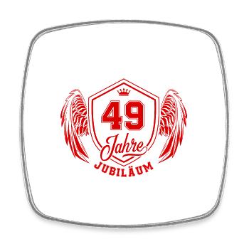 49 Zahl Wappen - Viereckiger Kühlschrankmagnet - Weiß - Vorne