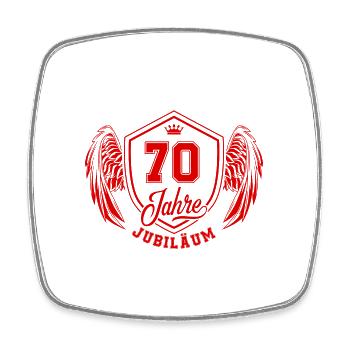 70 Zahl Wappen - Viereckiger Kühlschrankmagnet - Weiß - Vorne