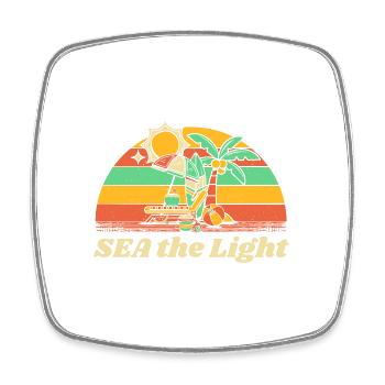 SEA the Light Summer Motivational Quote Tropical - Square fridge magnet - white - Front