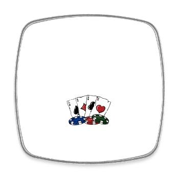 Mom's Winning Poker Shirt Casino Mommy Gambling - Viereckiger Kühlschrankmagnet - Weiß - Vorne