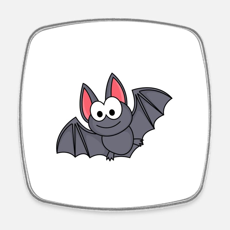 Fledermaus Comic Tier - Viereckiger Kühlschrankmagnet - Weiß
