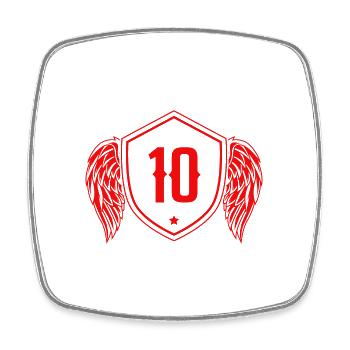 10 Zahl Wappen - Viereckiger Kühlschrankmagnet - Weiß - Vorne