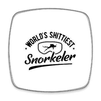 World's Shittiest Snorkeler Scuba Diver Diving Sno - Viereckiger Kühlschrankmagnet - Weiß - Vorne