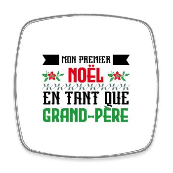 Premier noël en tant que grand-père - Magnet carré - blanc - Devant